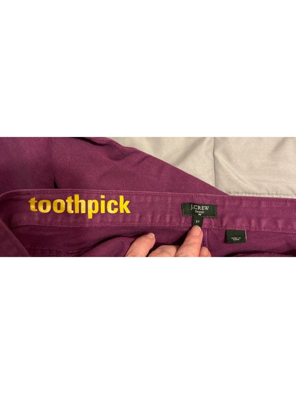 J. Crew Factory Toothpick Skinny Jeans Jazzy Purple Womens Size 27 Denim Stretch - Picture 4 of 4